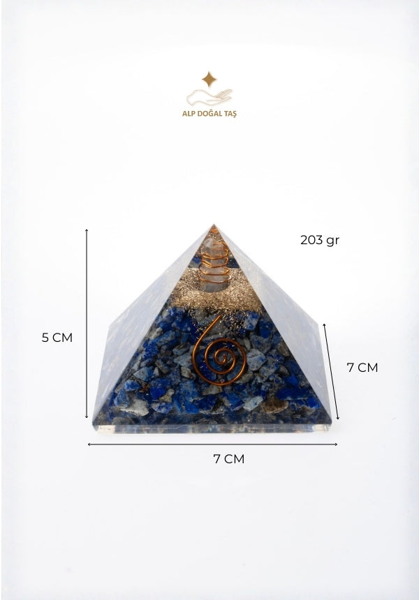 Sertifikalı Lapis Lazuli Doğal Taş Derin Bilgelik Piramidi S.K: 0024