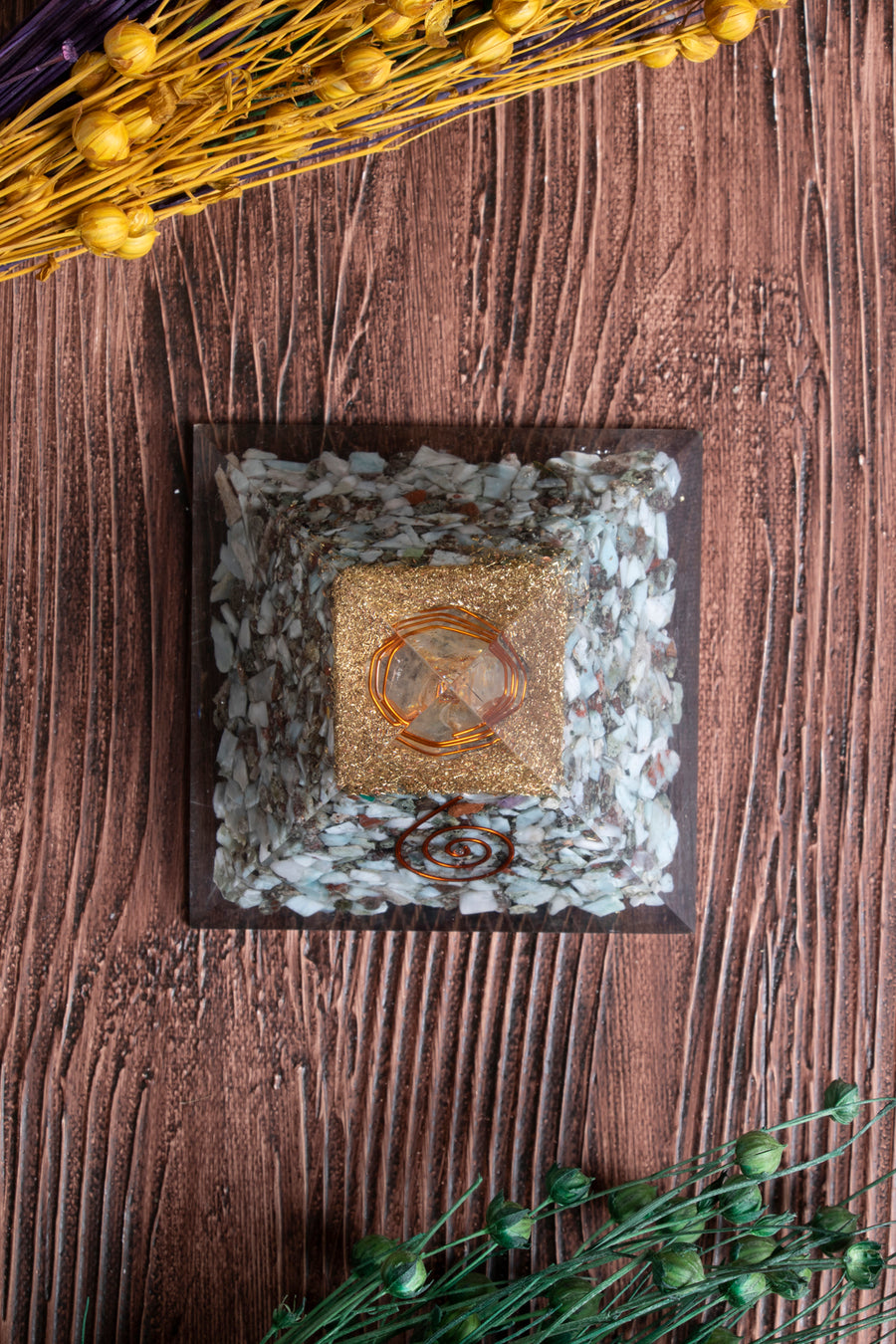 Sertifikalı Larimar Doğal Taş İletişim Piramidi S.K: 0019
