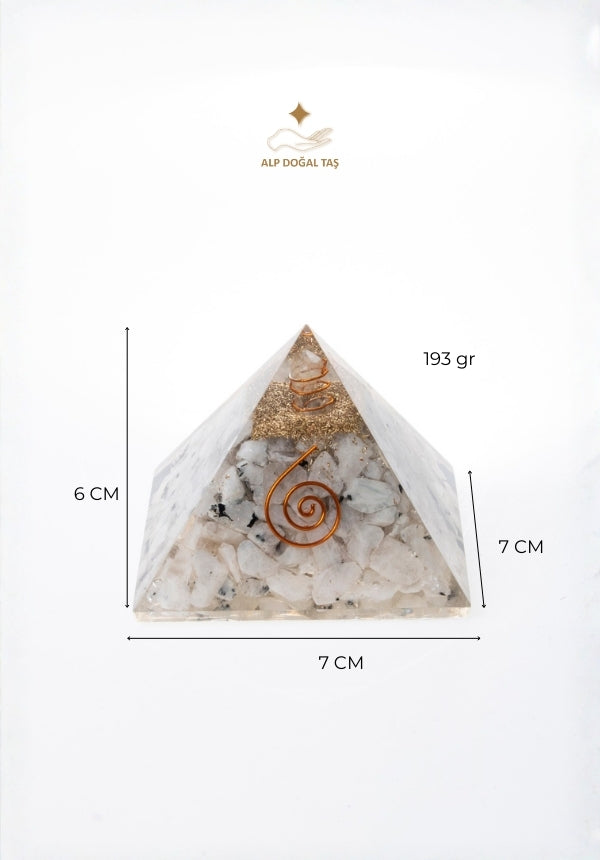 Sertifikalı Ay Taşı Doğal Taş Piramidi S.K: 0014