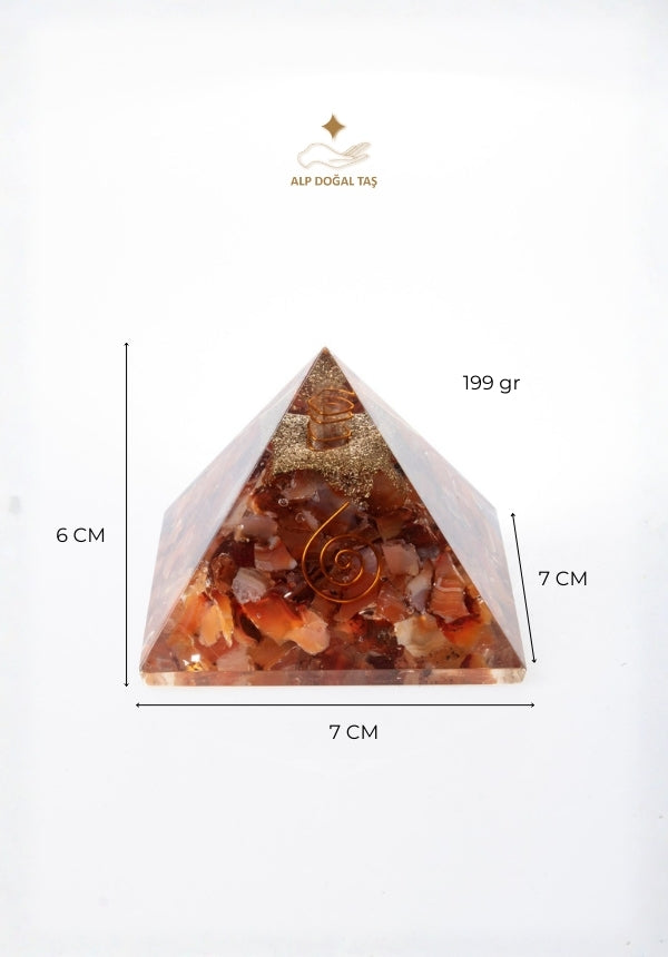 Image of Sertifikalı Akik Doğal Taş Nazarlık Piramidi S.K: 0018