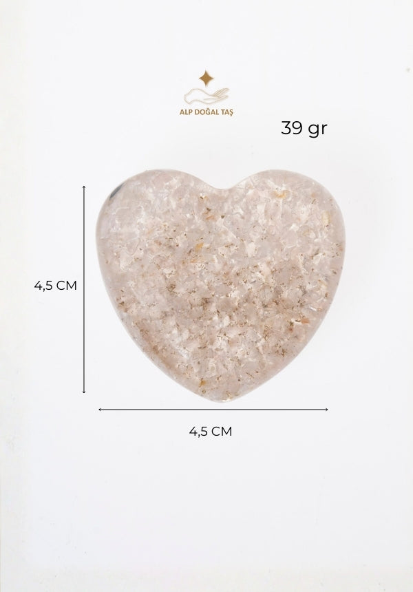 Image of Sertifikalı Pembe Kuvars - Öz Sevgi ve Duygusal Şifa Kalbi S.K: 0040