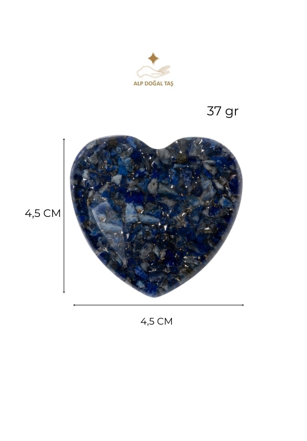 Image of Sertifikalı Lapis Lazuli Doğal Taş Bilgelik ve Karar Alma Kalbi S.K: 0041