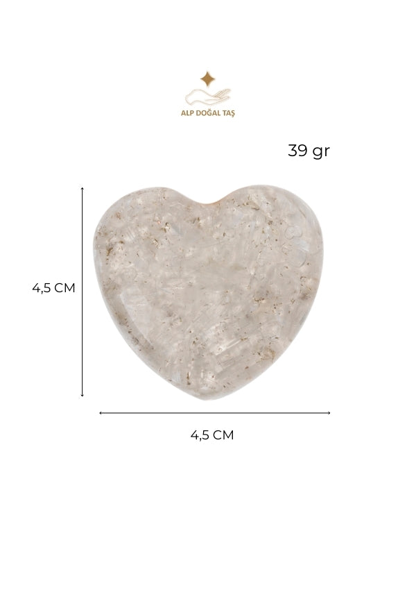 Image of Sertifikalı Selenit Doğal Taş Arınma ve Duygusal Temizlik Kalbi S.K: 0043