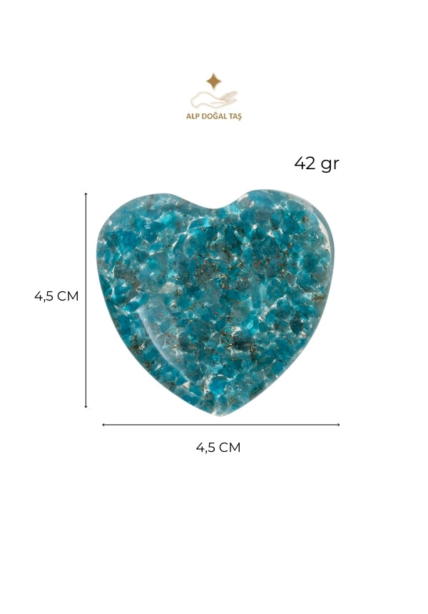 Image of Sertifikalı Apatit Doğal Taş İlham, Denge ve Özgüven Kalbi S.K: 0049