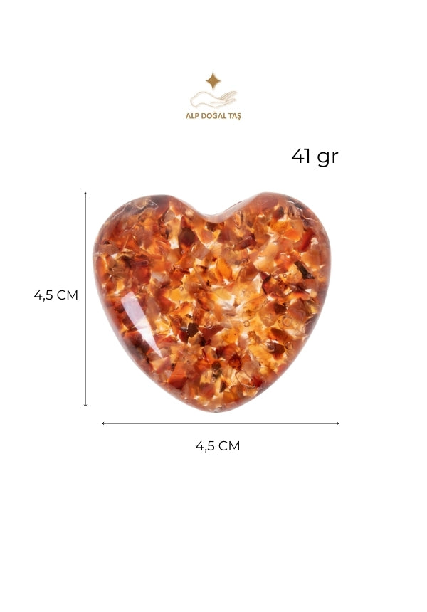 Sertifikalı Akik Doğal Taş Kalp S.K: 0051