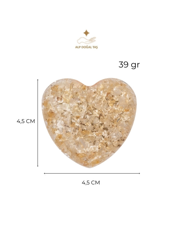 Image of Sertifikalı Sitrin Doğal Taş Zenginlik Kalbi S.K: 0052