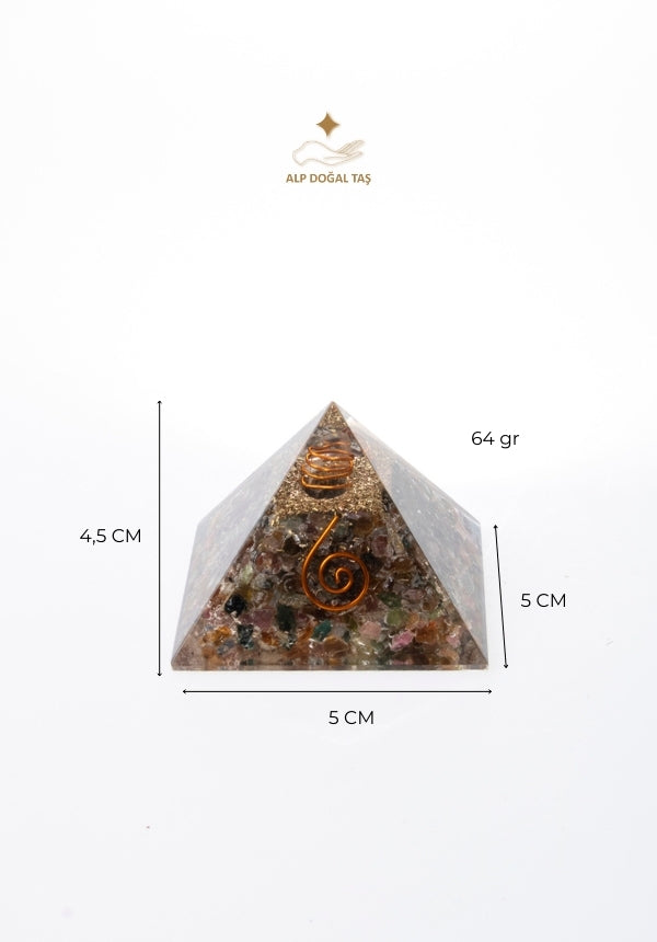 Image of Sertifikalı Turmalin Doğal Taş Kalkan Piramidi S.K: 0006