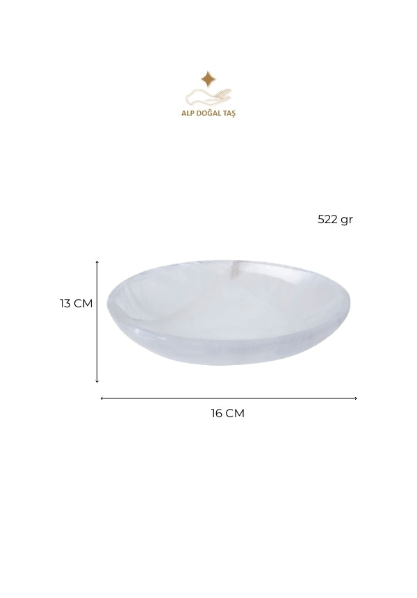 Image of Sertifikalı Elips Selenit Tabak no.6 (Takılarınızın Enerji Bakım İstasyonu) S.K: 0070