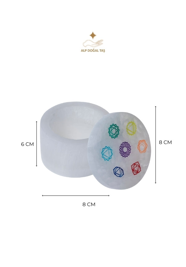 Image of Sertifikalı Selenit Çakra Takı Kutusu (Arınma Sandığı) S.K: 0072