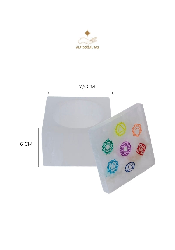 Image of Sertifikalı Selenit Çakra Takı Kutusu (Arınma Sandığı) S.K: 0073