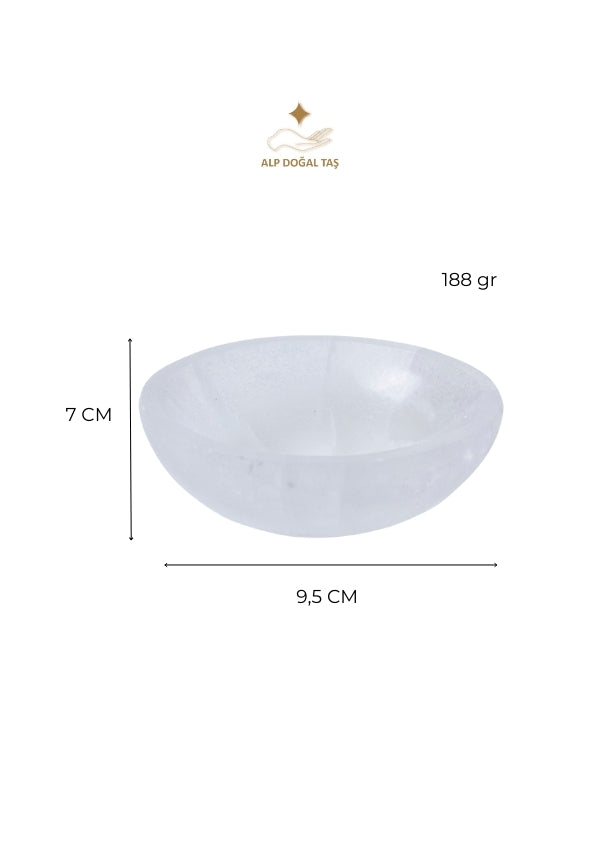 Image of Sertifikalı Doğal Taş Selenit Kolye - Bileklik Tabağı (Elips Selenit Tabak no.3) S.K: 0076