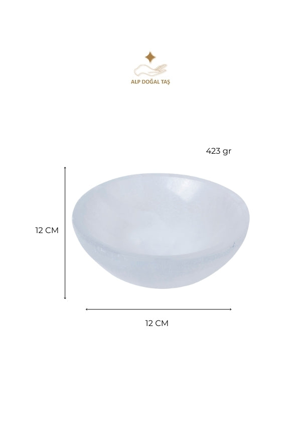 Image of Sertifikalı Selenit Doğal Taş Kolye - Bileklik Enerji İstasyonu (Yuvarlak Selenit Tabak no.4) S.K: 0083