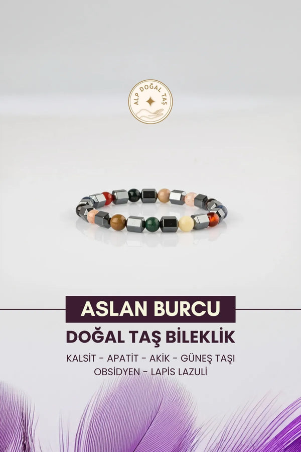 Aslan Burcu Doğaltaş Bileklik