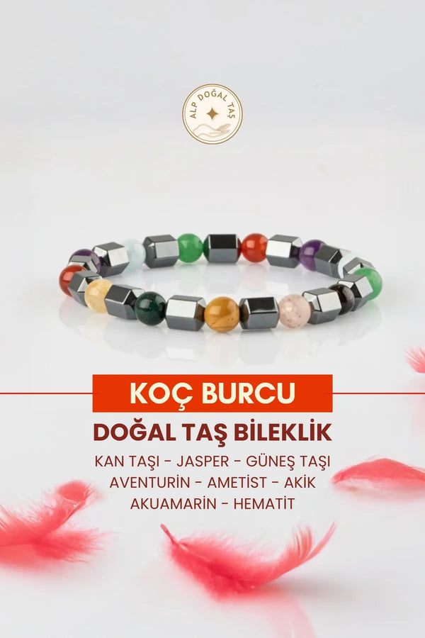 Koç Burcu Doğal Taş Bileklik