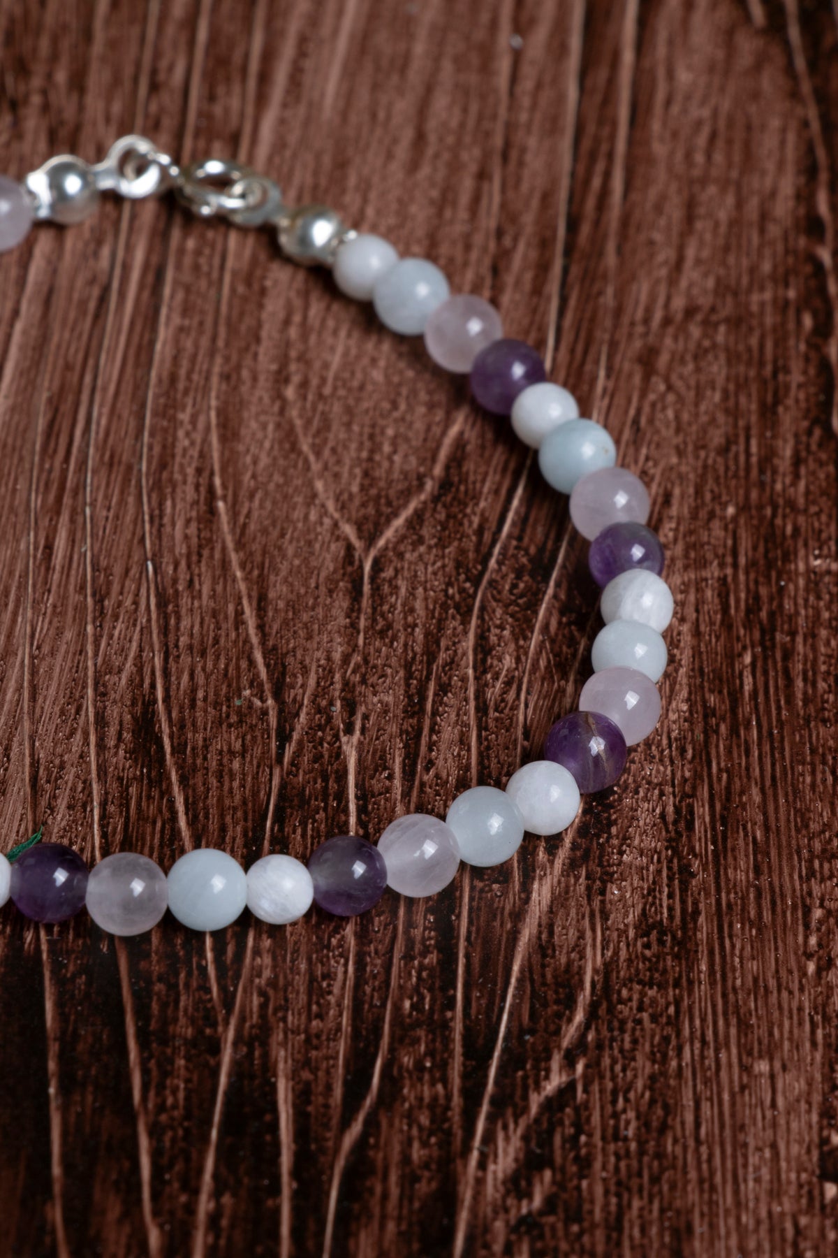 Image of Ametist Ay Taşı Akuamarin Pembe Kuvars Bileklik