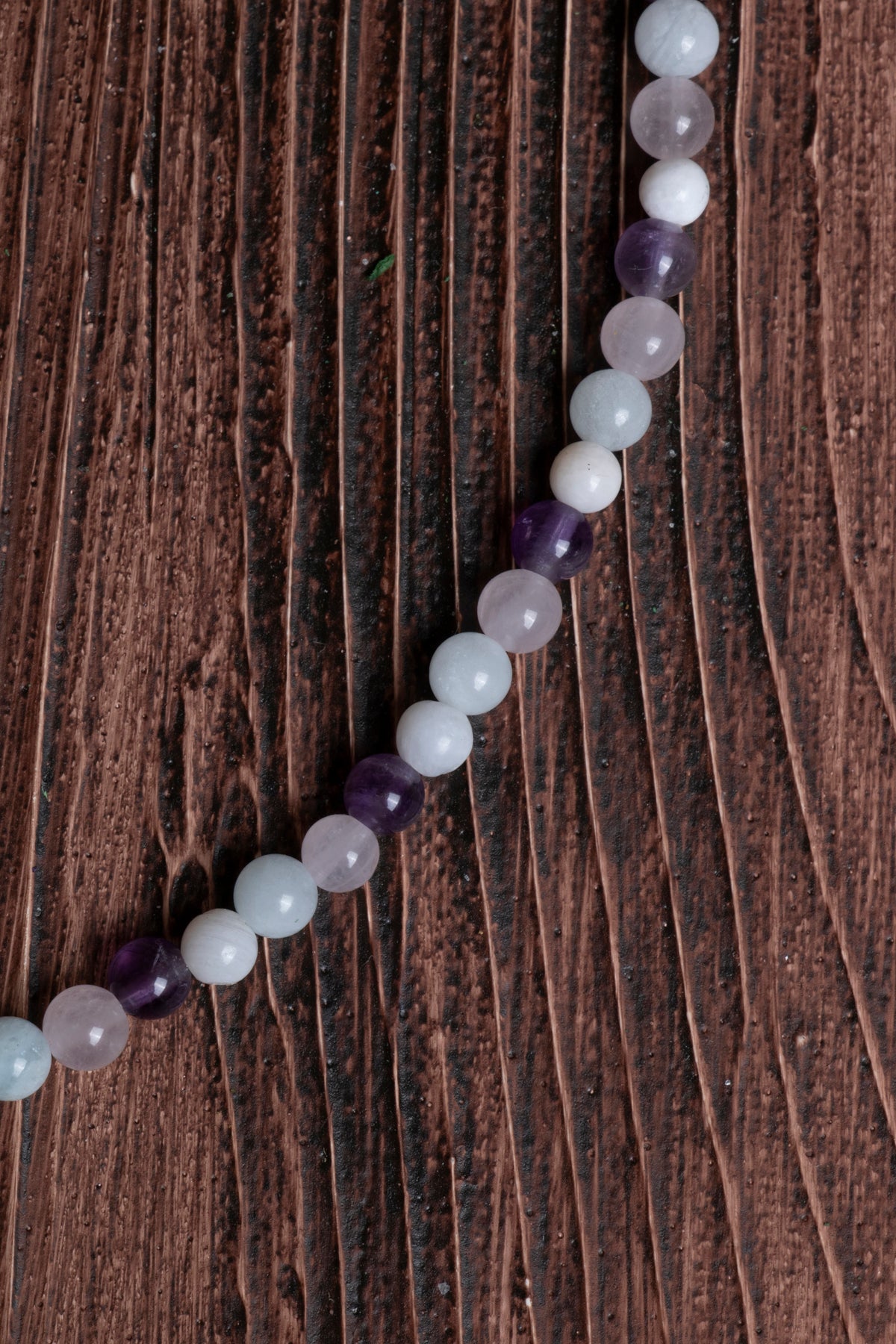 Image of Sertifikalı Ametist Ay Taşı Akuamarin Pembe Kuvars Doğal Taş Kolye