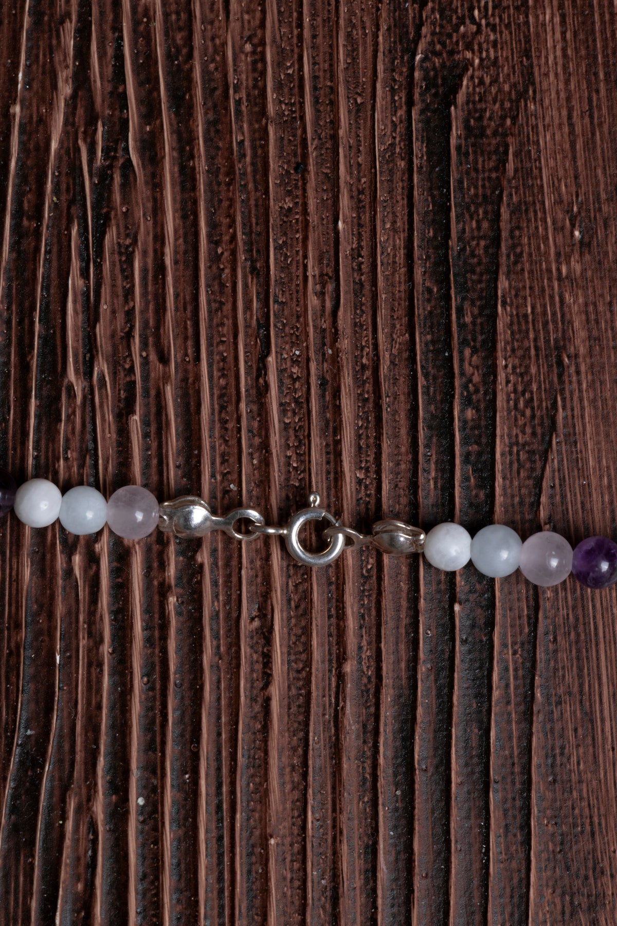 Image of Sertifikalı Ametist Ay Taşı Akuamarin Pembe Kuvars Doğal Taş Kolye