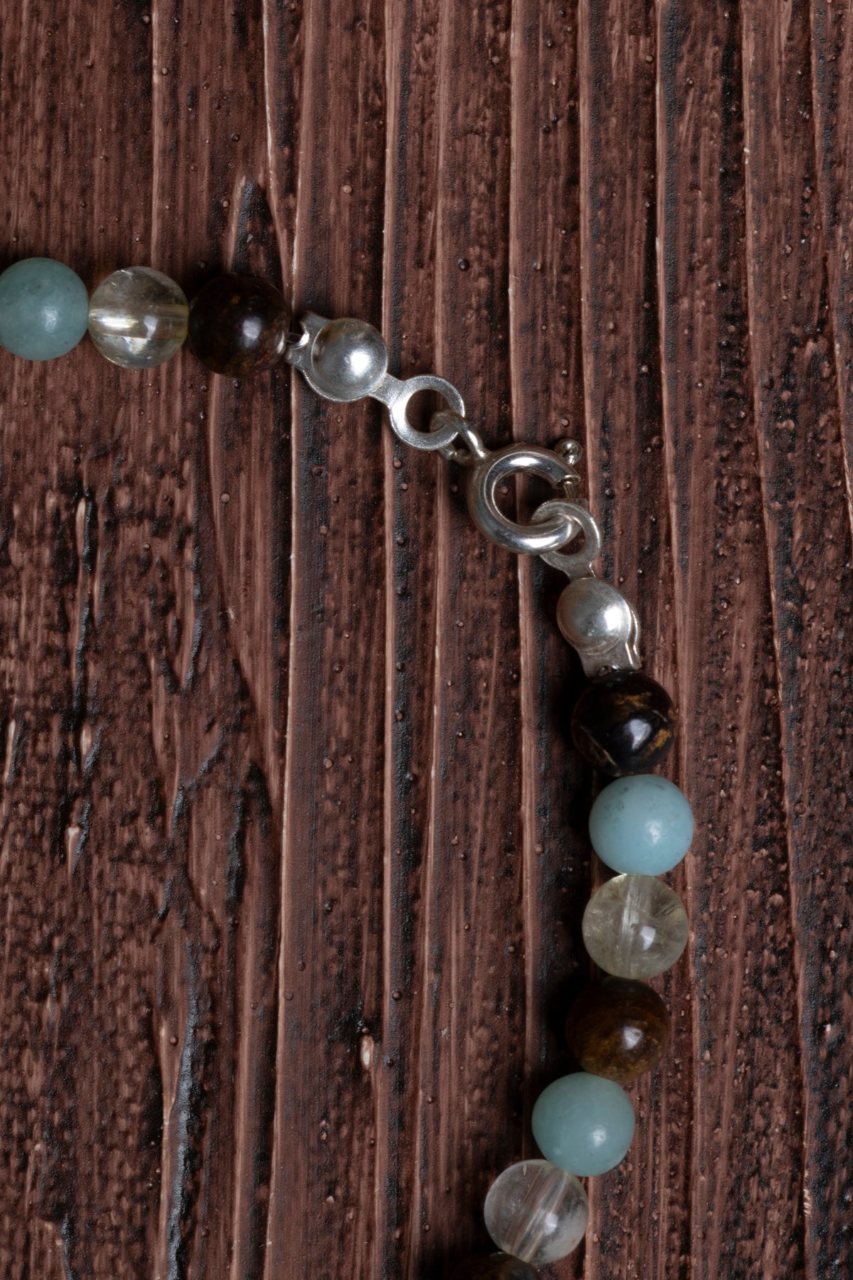 Image of Sertifikalı Kaplan Gözü Bronzit Sitrin Amazonit Doğal Taş Bileklik