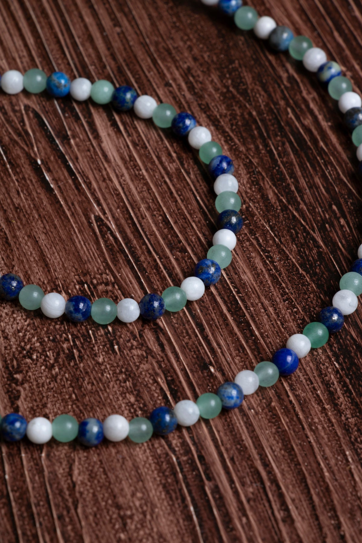 Sertifikalı Lapis Lazuli Ay Taşı Aventurin Kolye Bileklik Set