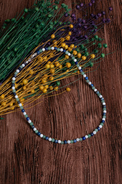 Image of Sertifikalı Lapis Lazuli Ay Taşı Aventurin Doğal Taş Kolye
