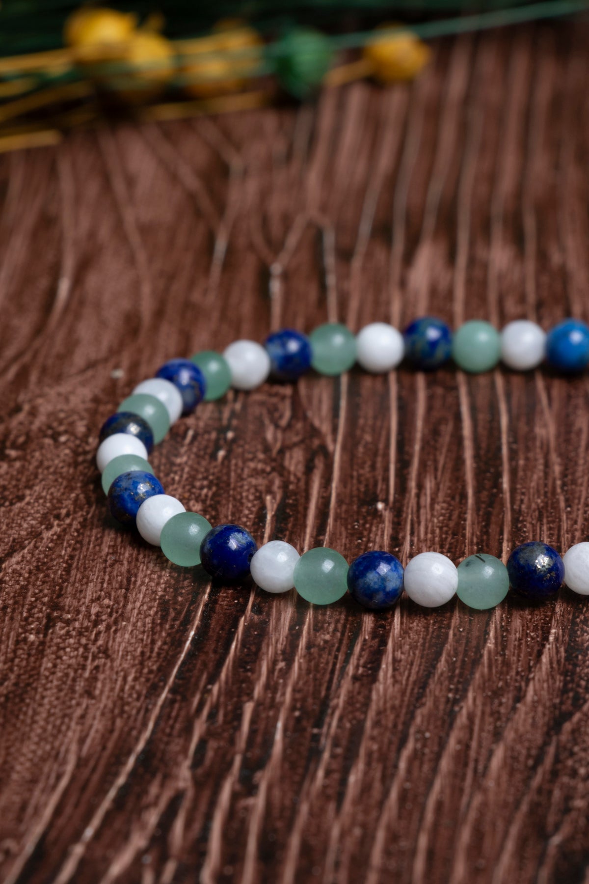 Sertifikalı Lapis Lazuli Ay Taşı Aventurin Doğal Taş Bileklik