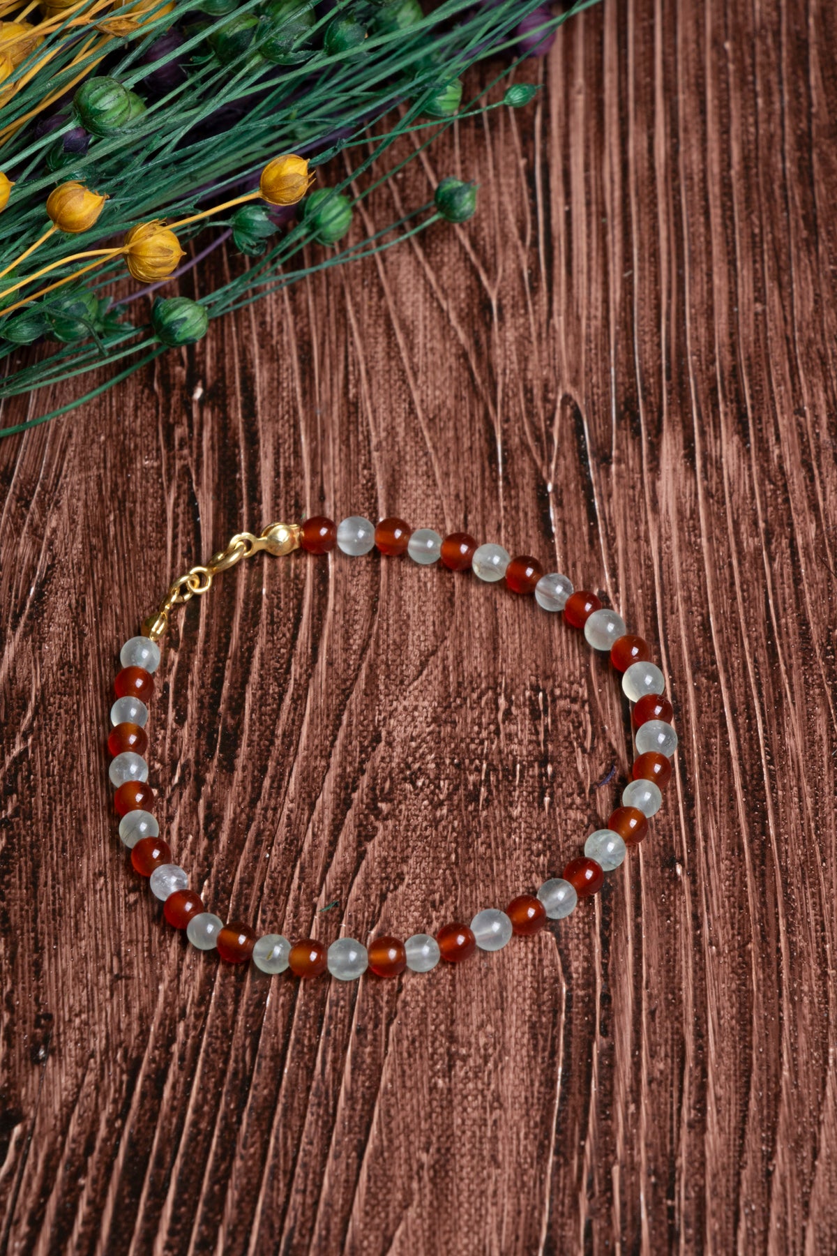 Image of Sertifikalı Akik Prehneit Doğal Taş Bileklik