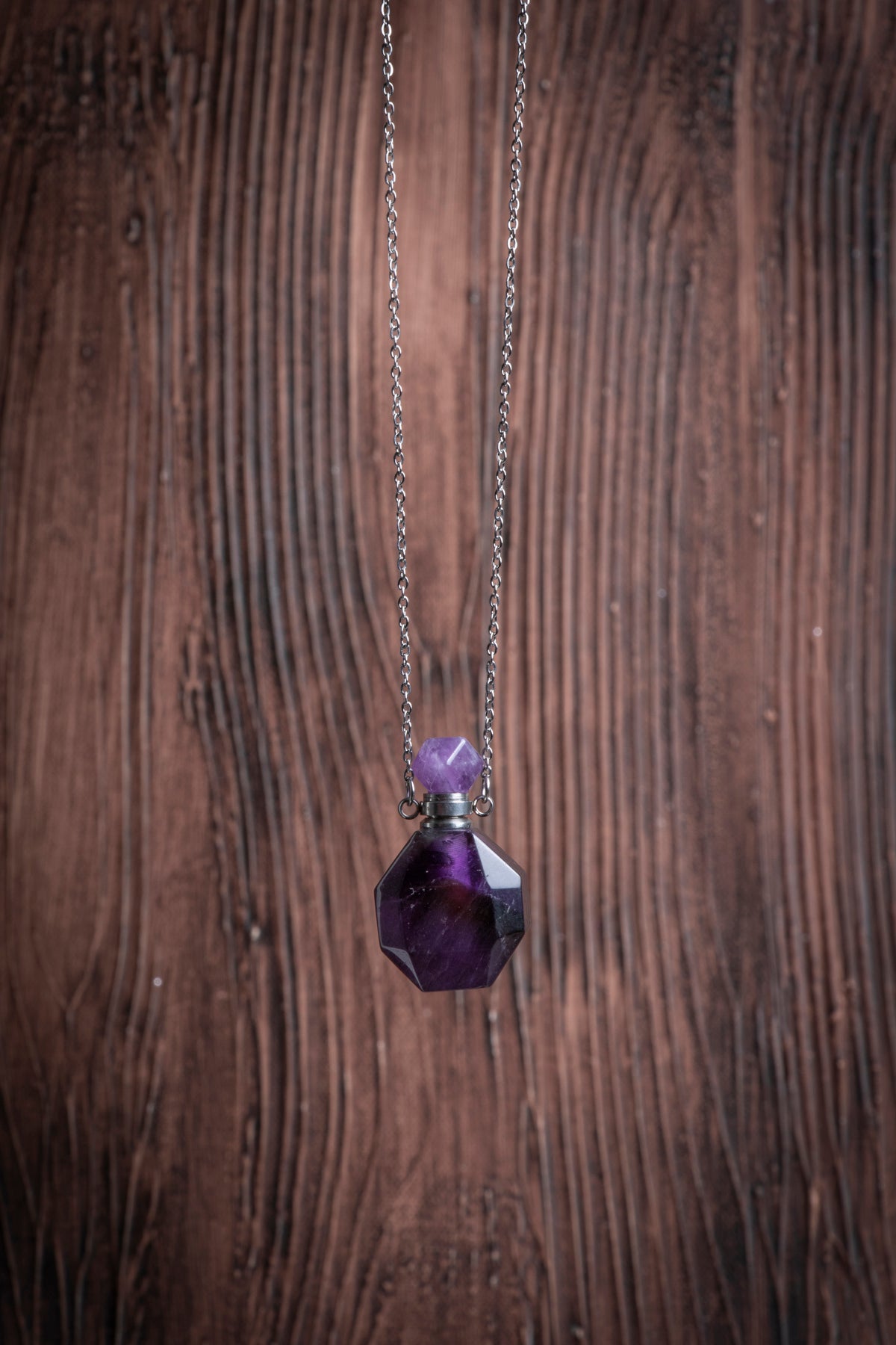 Image of Sertifikalı Florit Doğal Taş Esans Şişesi / Kolye