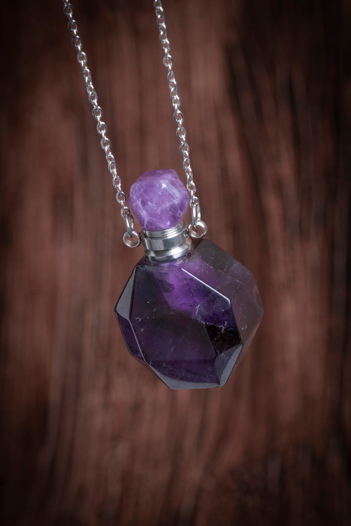 Image of Sertifikalı Florit Doğal Taş Esans Şişesi / Kolye