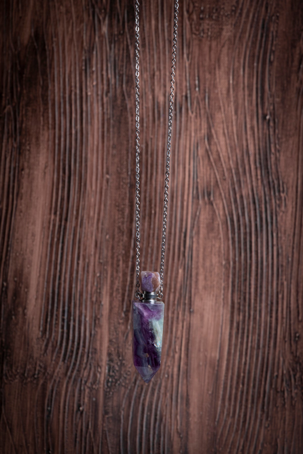 Image of Sertifikalı Florit Doğal Taş Esans Şişesi / Kolye