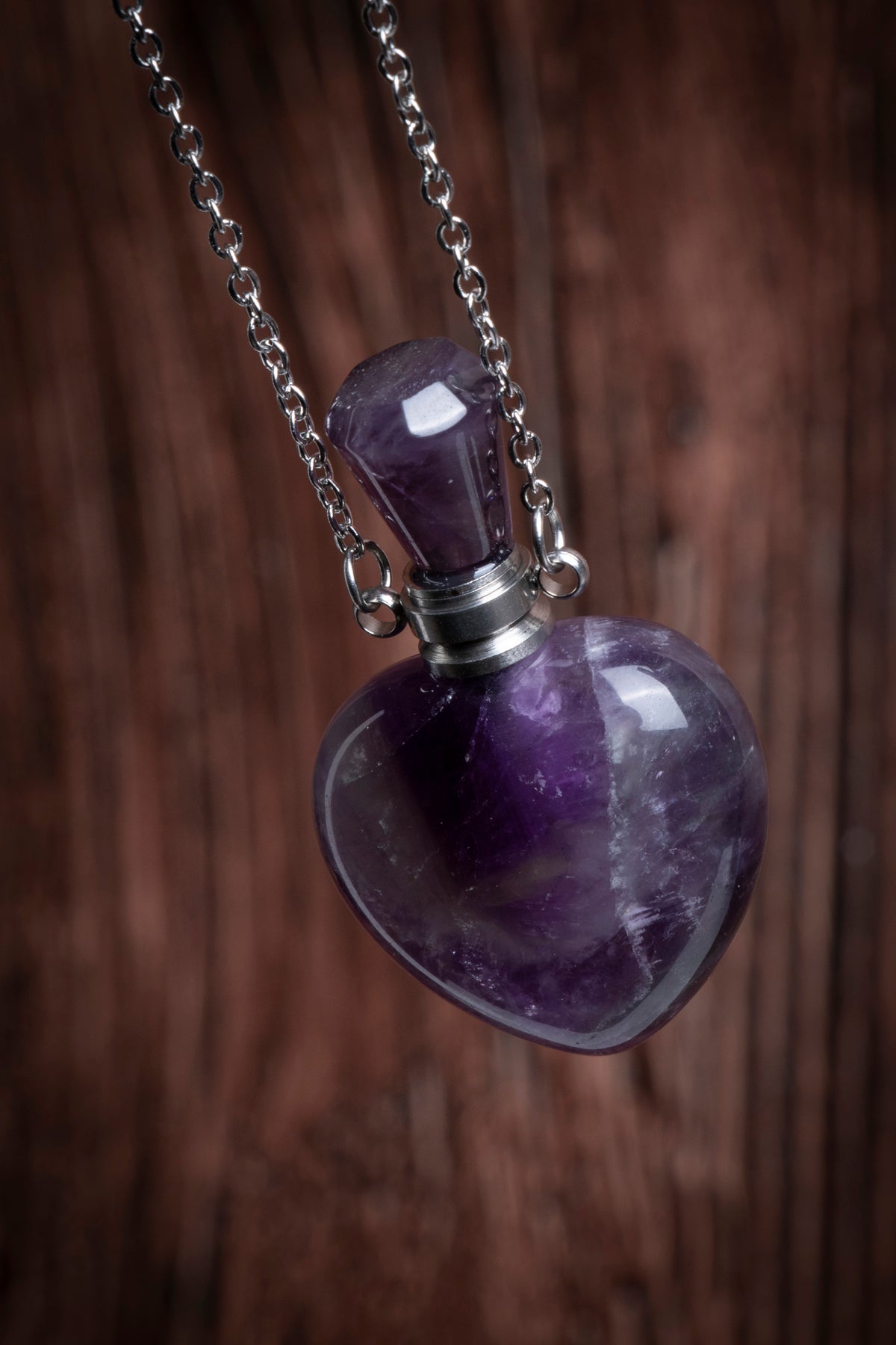 Image of Sertifikalı Florit Doğal Taş Esans Şişesi / Kolye