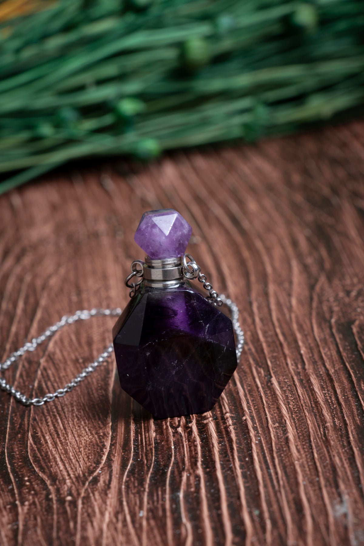 Image of Sertifikalı Florit Doğal Taş Esans Şişesi / Kolye