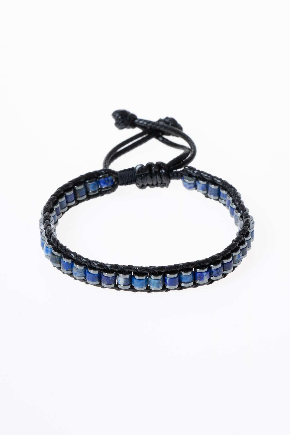 Image of Sertifikalı Lapis Lazuli - Hematit Doğal Taş Erkek Bileklik