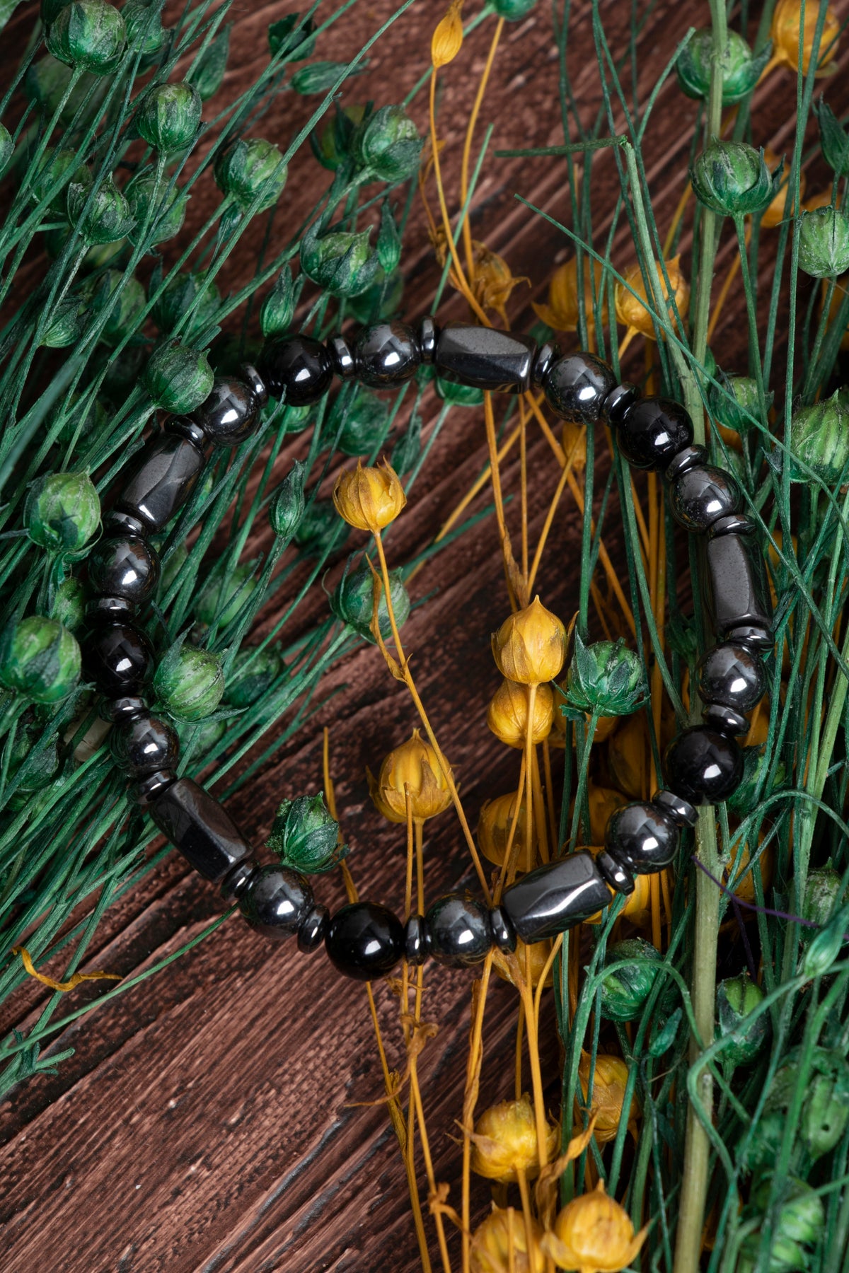 Orijinal Sertifikalı Hematit Mıknatıslı Obsidyen (6 mm) Doğal Taş Bileklik