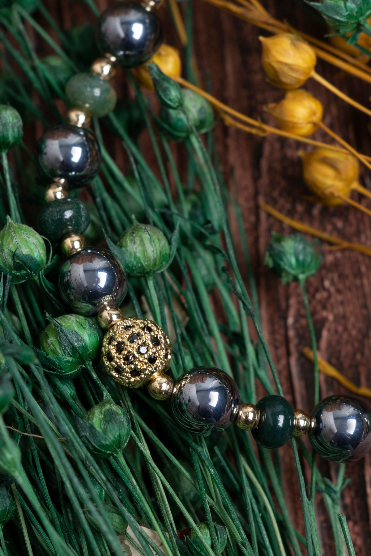 Image of Orijinal Sertifikalı Trehartz Akik Hematit Doğal Taş Bileklik