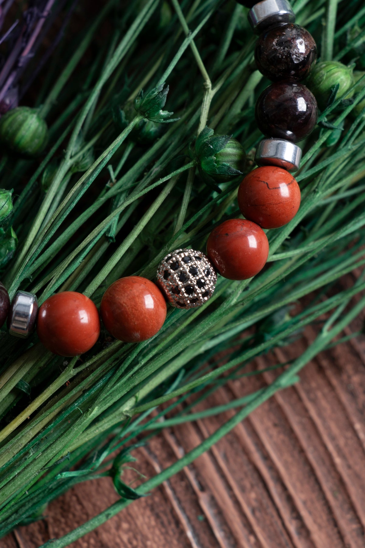 Image of Doğal Taş Başak Burcu Bileklik (Jasper lal turmalin apatit amazonit)