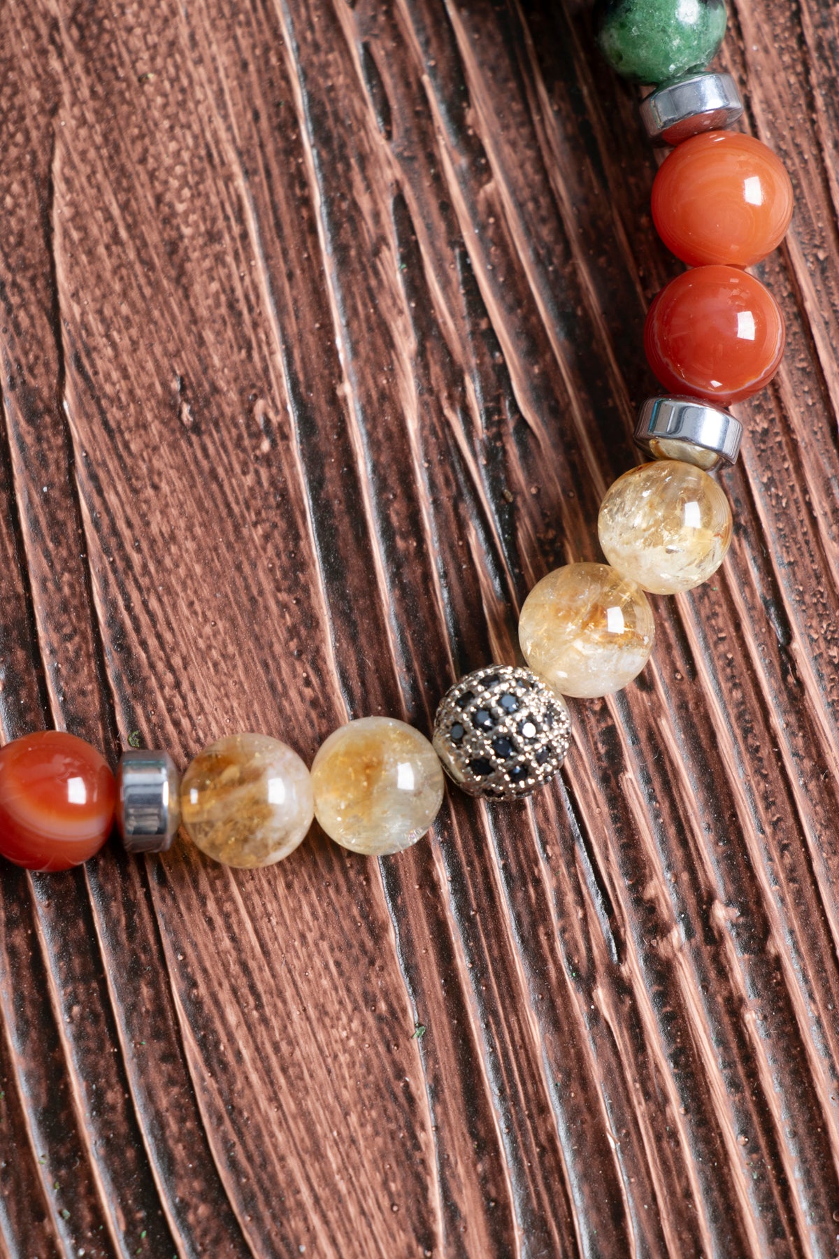 Image of Doğal Taş İkizler Burcu Bileklik (Sitrin madagaskar akik anyolit aventerun apatit )