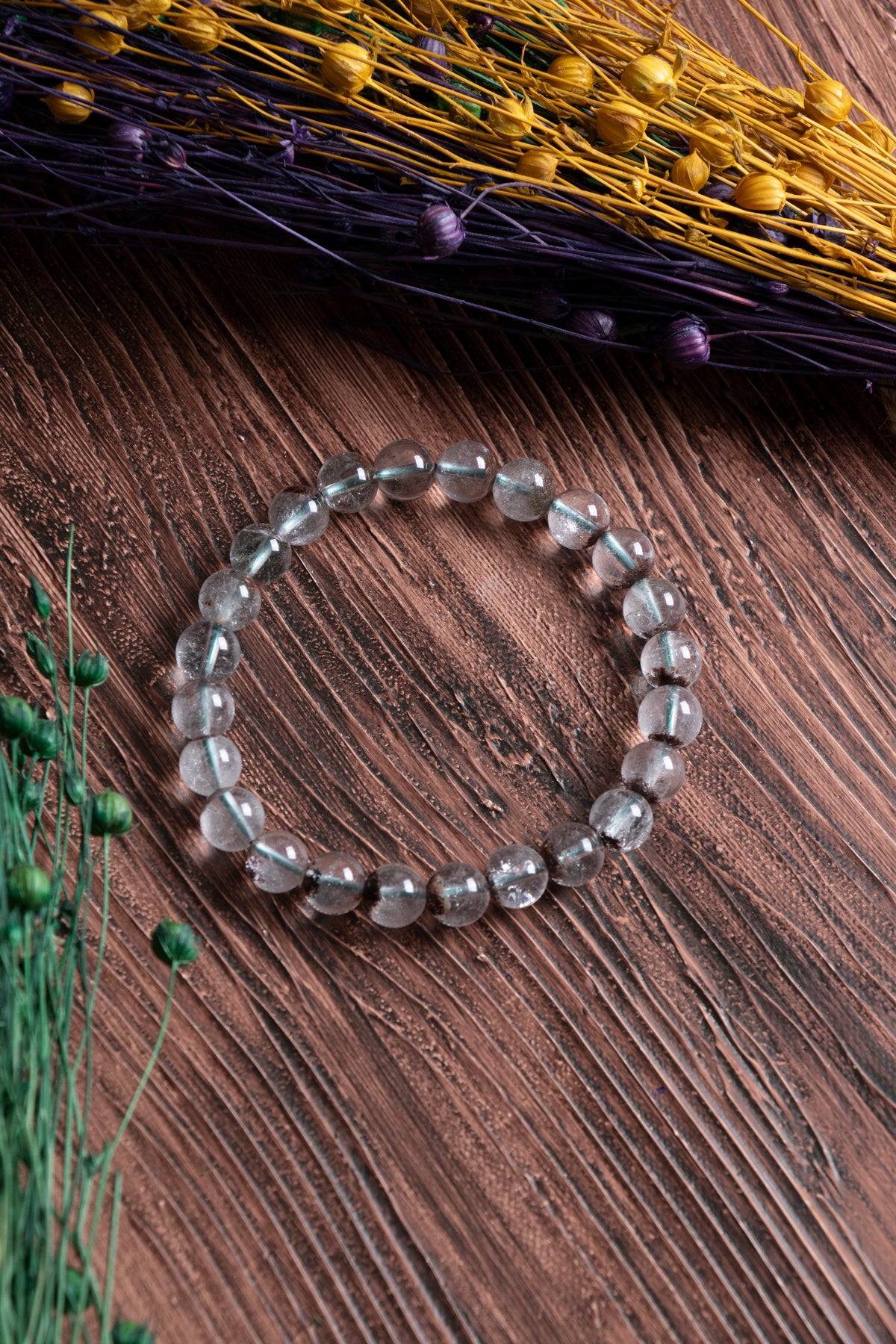 Sertifikalı Lodolite Quarts Doğal Taş Bileklik