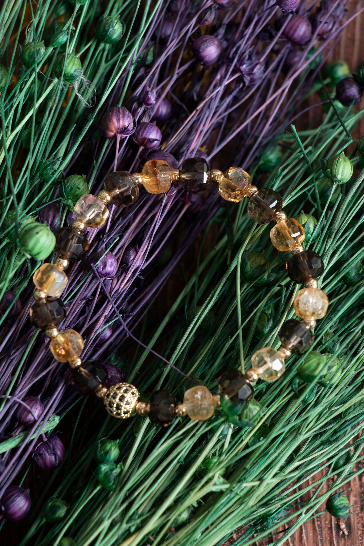 Image of Sertifikalı Sitrin Dumanlı Kuvars Doğal Taş Bileklik