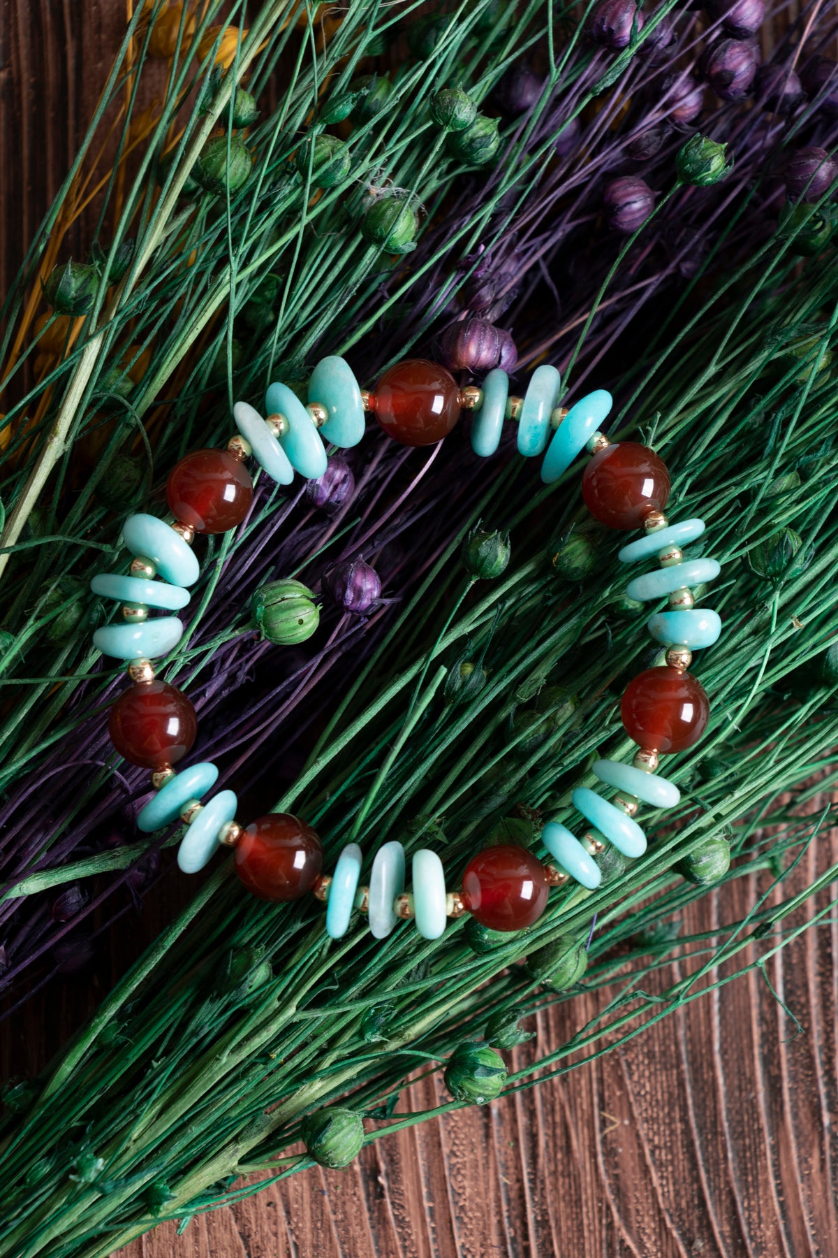 Image of Sertifikalı Amazonit Akik Doğal Taş Bileklik