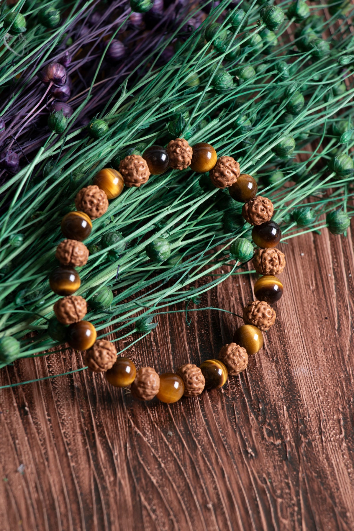 Image of Sertifikalı Kaplan Gözü Rudrhaska (8 mm) Doğal Taş Bileklik