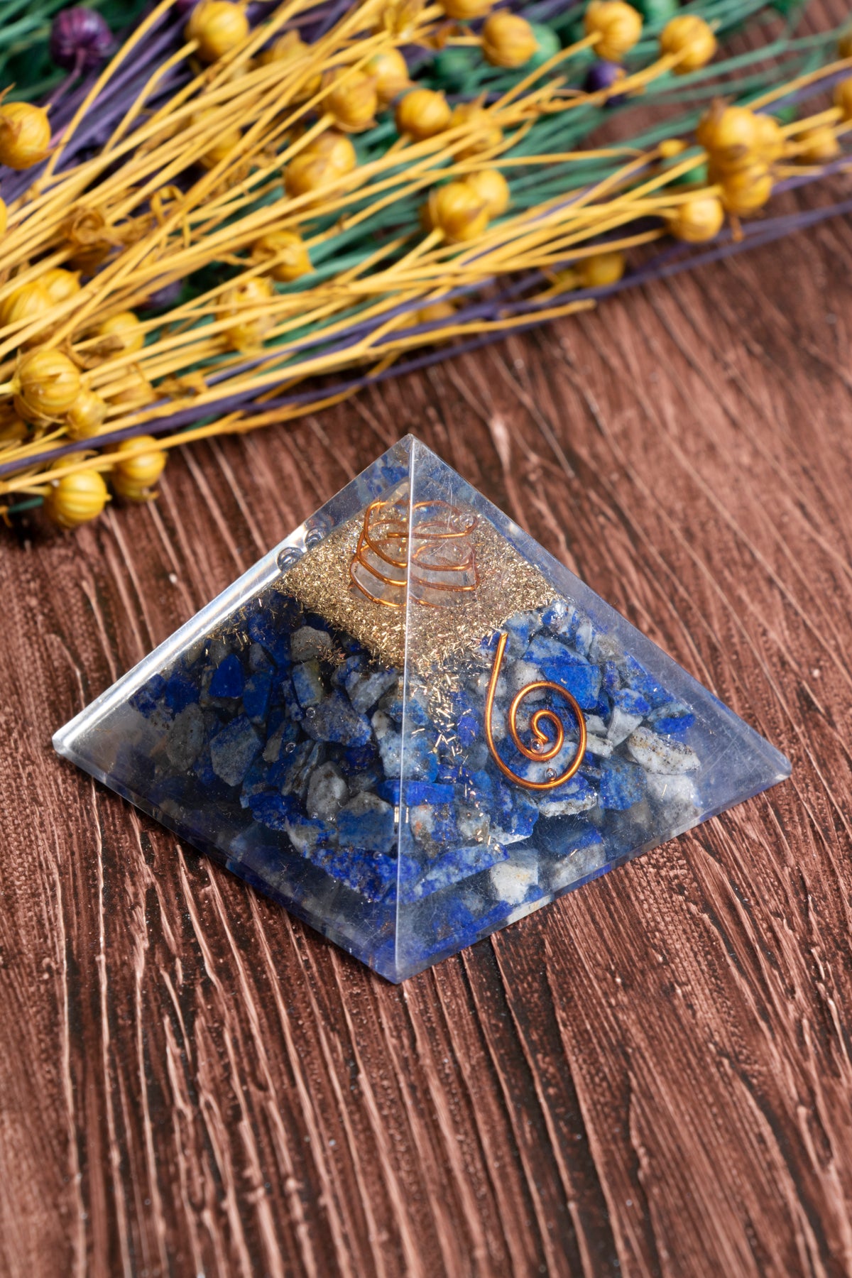 Image of Sertifikalı Lapis Lazuli Doğal Taş Piramit - Bilgelik Piramidi S.K: 0002