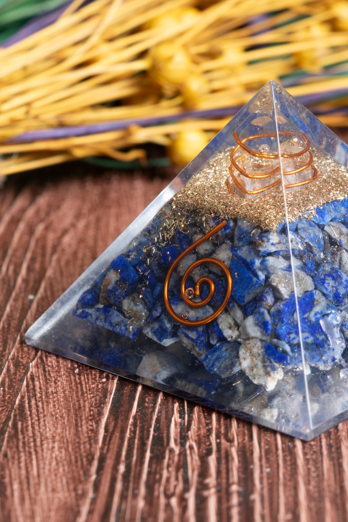 Image of Sertifikalı Lapis Lazuli Doğal Taş Piramit - Bilgelik Piramidi S.K: 0002