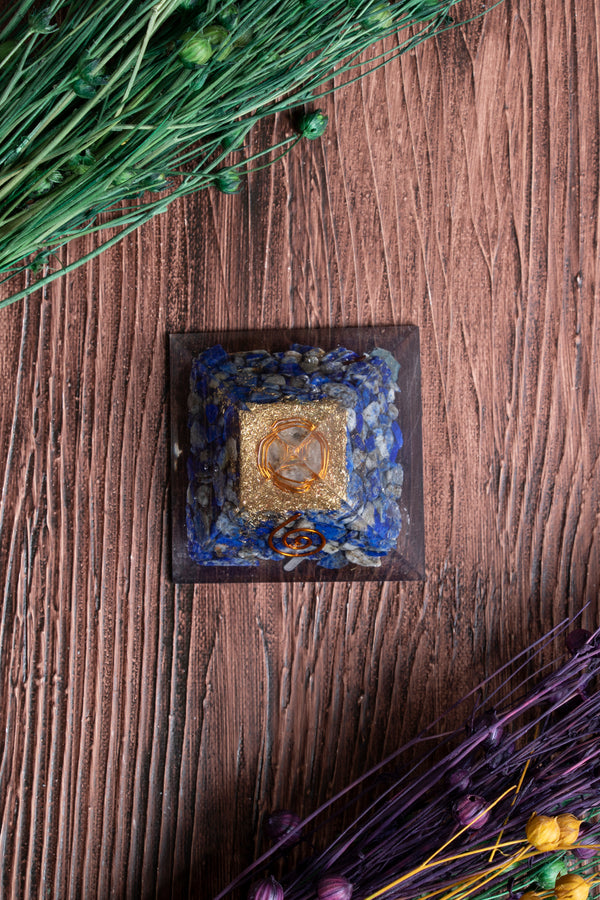 Sertifikalı Lapis Lazuli Doğal Taş Piramit - Bilgelik Piramidi S.K: 0002