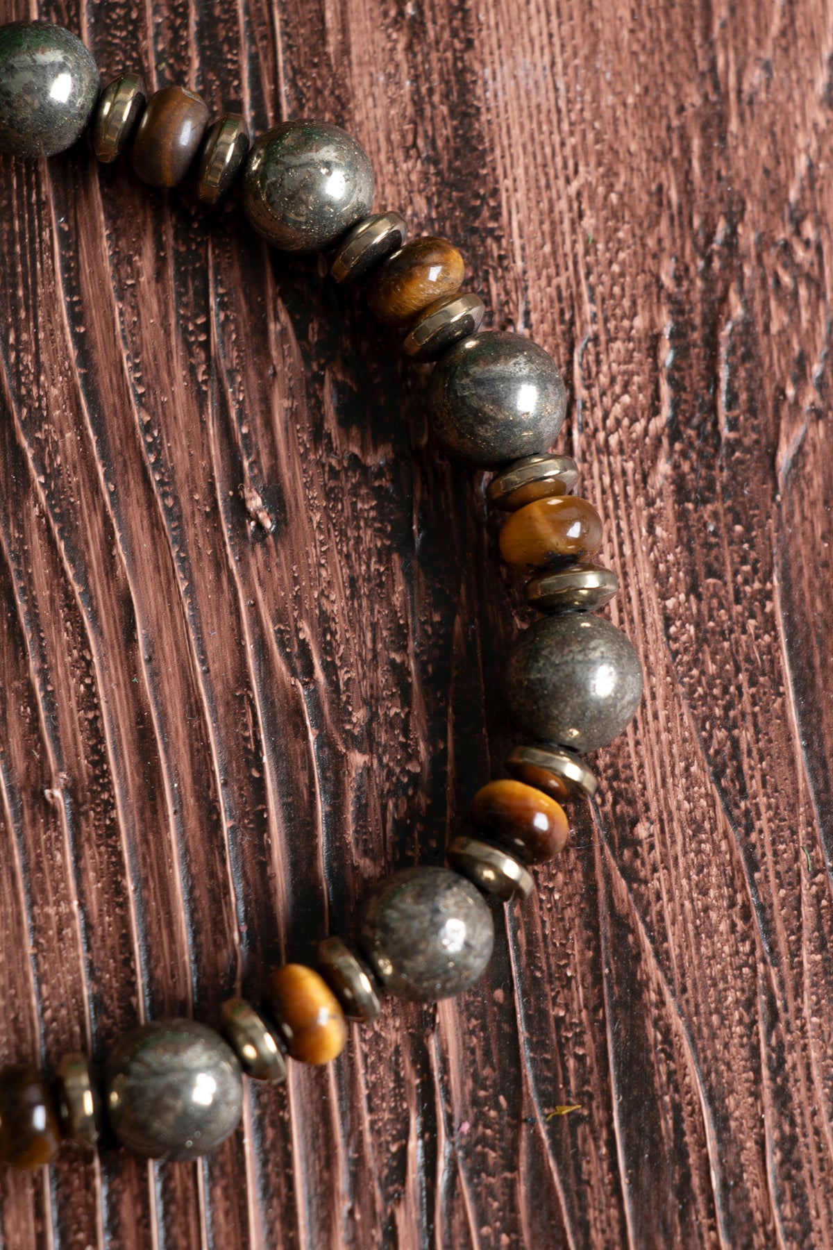 Image of Orijinal Sertifikalı Prit Hematit Kaplan Gözü Doğal Taş Bileklik