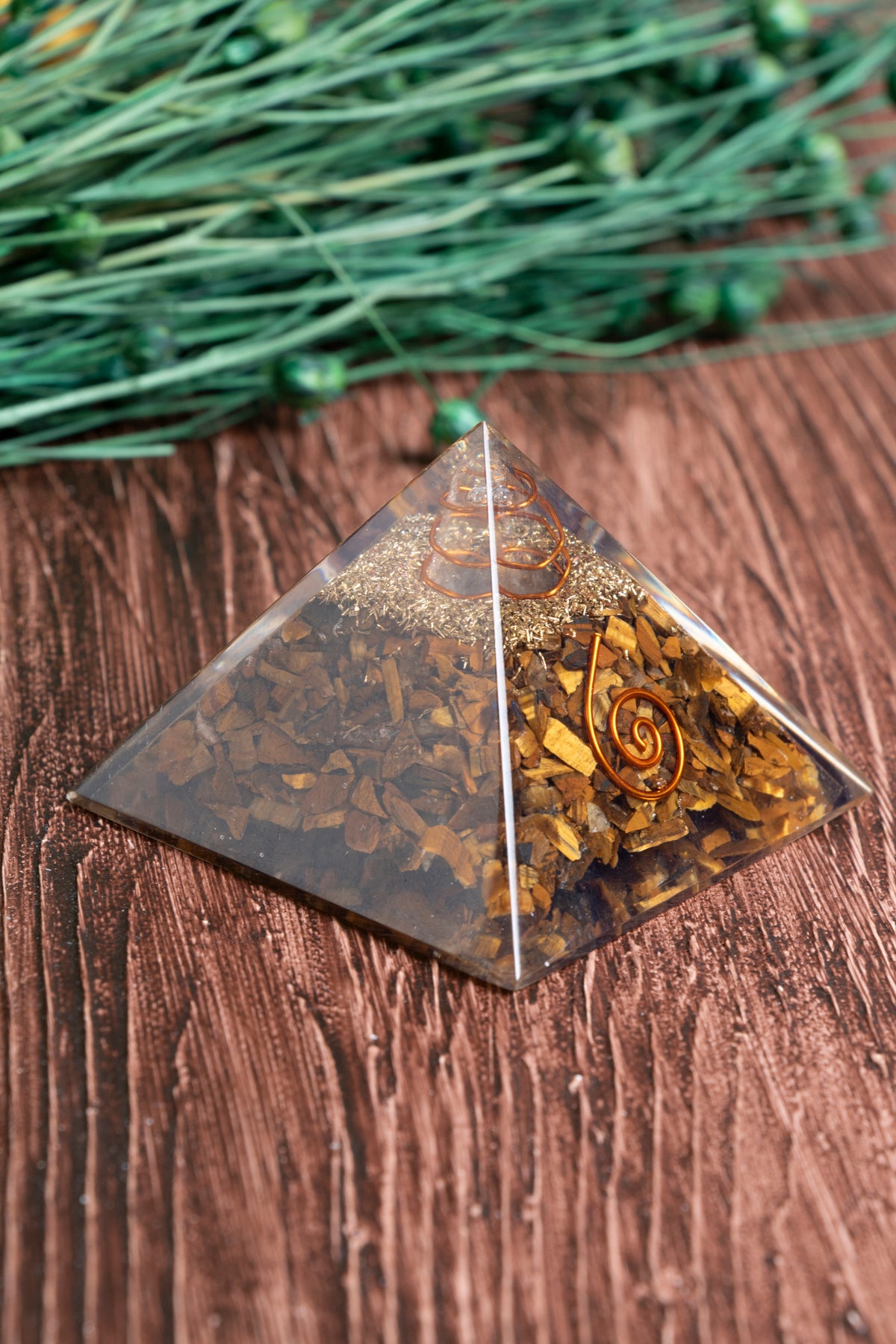 Image of Sertifikalı Kaplan Gözü Doğal Taş Özgüven Piramidi S.K: 0004