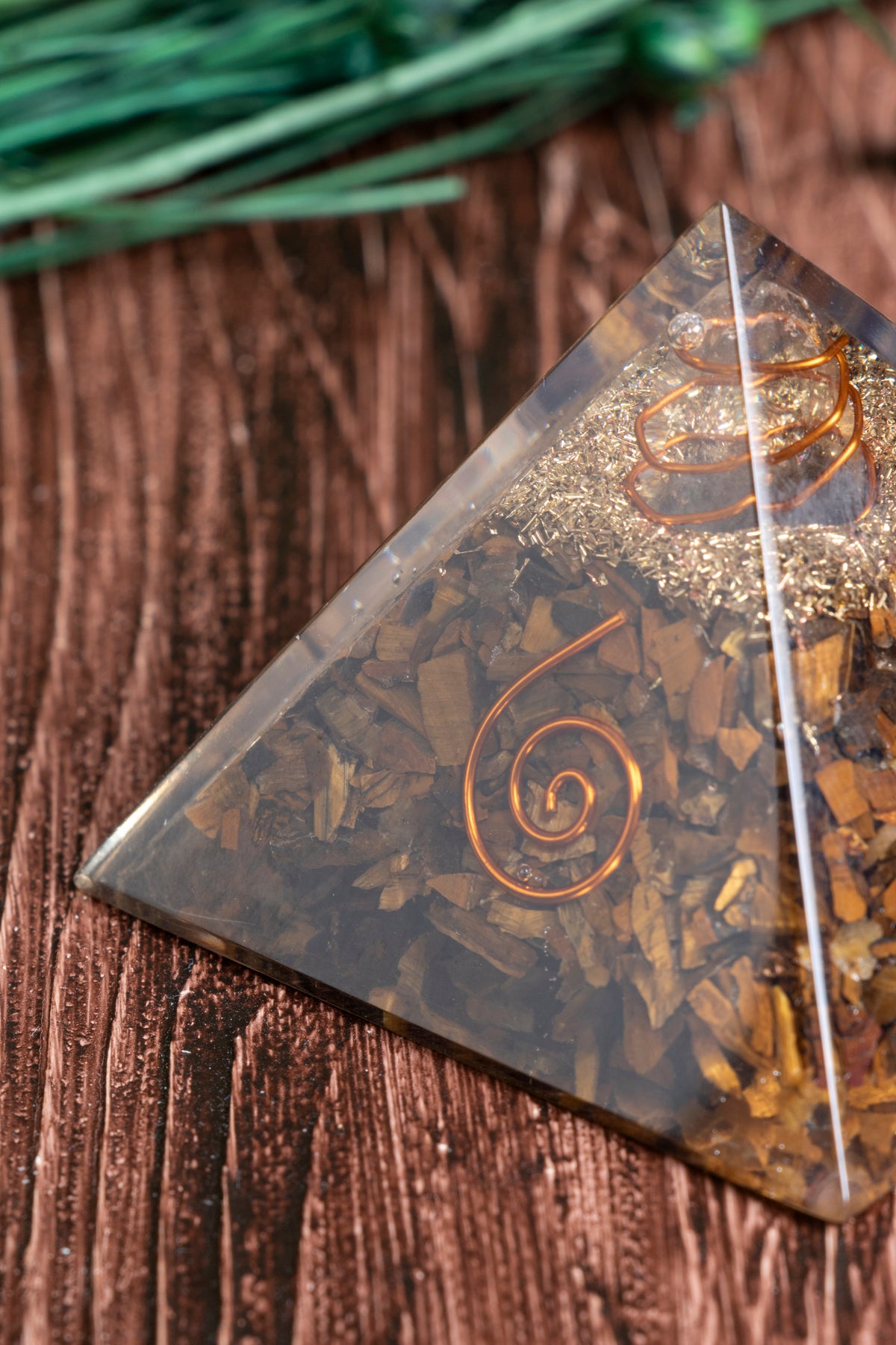 Image of Sertifikalı Kaplan Gözü Doğal Taş Özgüven Piramidi S.K: 0004