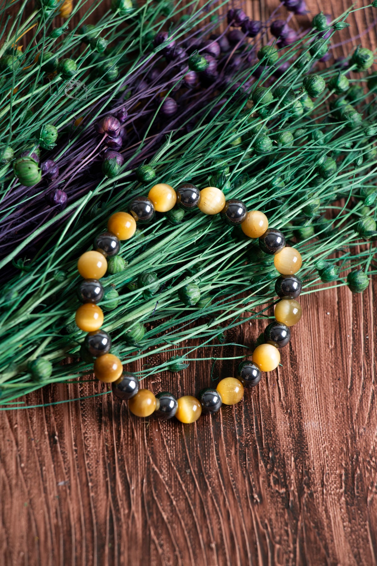 Image of Orijinal Hematit Kaplan Gözü Doğal Taş Bileklik