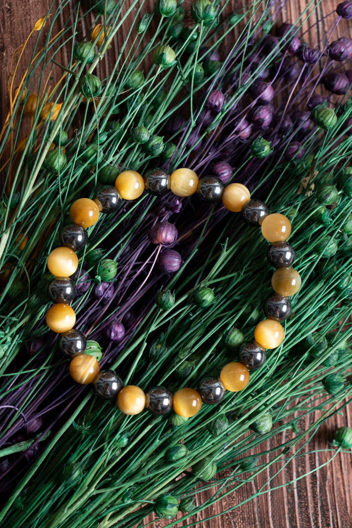 Image of Orijinal Hematit Kaplan Gözü Doğal Taş Bileklik