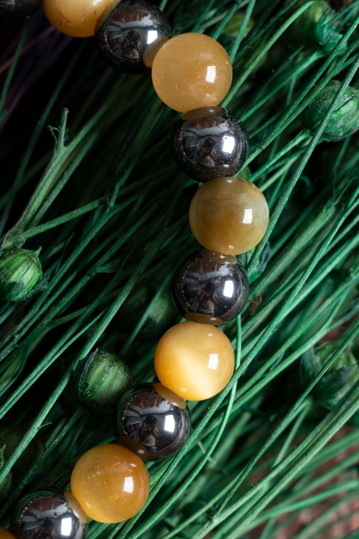 Image of Orijinal Hematit Kaplan Gözü Doğal Taş Bileklik