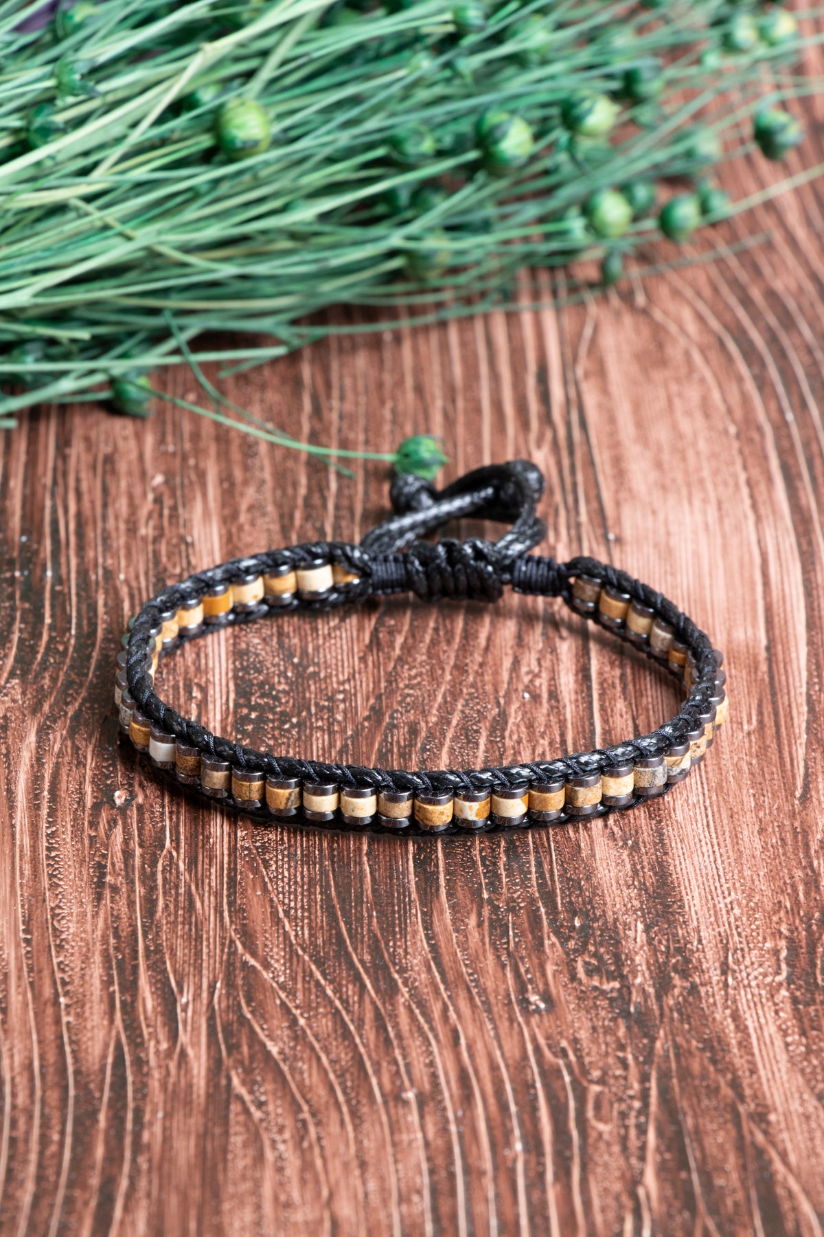 Image of Sertifikalı Jasper - Hematit Doğal Taş Erkek Bileklik